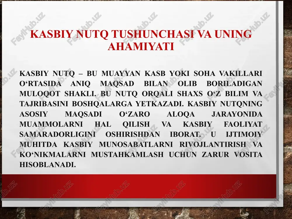jlanishiga… umum-me’yor darajasidagi talablar so‘zlovchi yoki tinglovchi gapirganda yoki eshitganda ma’lum odob-axloq me’yorlariga rioya qilish; chiroyli va ta’sirchan gapirishga intilish; tilga hurmat bilan munosabatda bo’lish; o‘z gapi va o‘zgalar gapiga e’tiborli bo‘lish; o‘rinli so‘zlash va tinglash madaniyati; suhbat va munozara madaniyatiga amal qilish. “til me’yori – bu til birliklari va uning qurilishini o‘zaro yaxshi tushunish zaruryati tufayli paydo bo‘lgan, undan foydalanuvchi xalq tomonidan yaratilgan amaldagi qoidalar yig‘indisidir”. b.n.golovin o`zbek adabiy tilining me`yorlari: fonetik me`yorlar. bunda hozirgi o`zbek adabiy tilidagi unli va undosh tovushlarning qo`llanilishi me`yor hisoblanadi. leksik-semantik me`yor (so`z qo`llash)lar. so`z variantlaridan hamma uchun tushunarli bo`lgan ko`rinishini tanlab olish hozirgi o`zbek tilining lug’aviy me`yori hisoblanadi. imlo, talaffuz, tarjima lug’atlarida lug’aviy me`yor o`z aksini topadi. so`zning ma`nosini bilmay ishlatish, shevaga xos so`zlarni qo`llash, paronimlarning ma`nosini tushunmasdan ishlatish rus tilidan to`g’ridan-to`g’ri kalka-tarjima qilish me`yor hisoblanmaydi. masalan: kelsa o`rnida kesa so`zini ishlatish, yorug’ o`rnida yoruq so`zidan foydalanish. talaffuz me`yorlari (orfoepik). til birliklarining og’zaki …