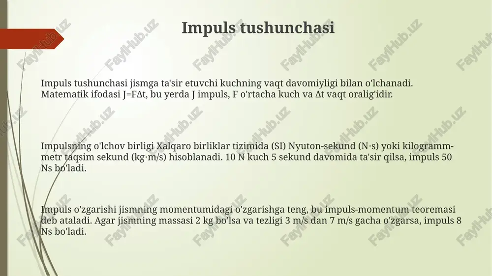 impulsva impulsning saqlanish qonunini o'rganish - Page 3