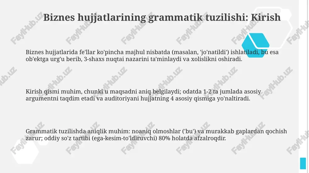 ish qogʻozlarining grammatik tarkibi - Page 3