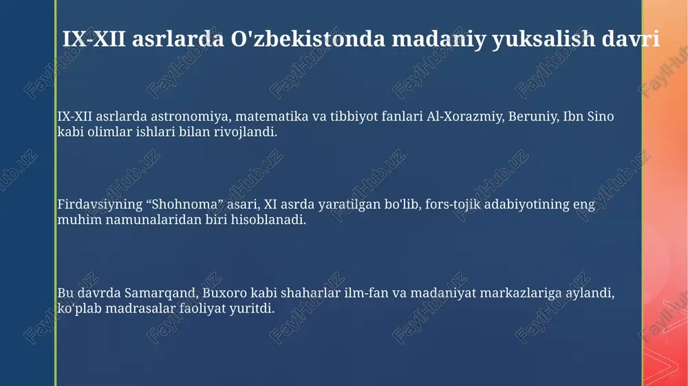 ix-xii asrlarda o'zbekistonda madaniy yuksalish davri - Page 3