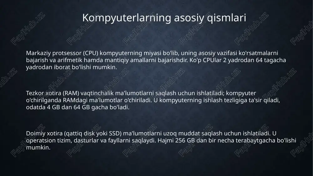 kompyuterlarning asosiy qismlari - Page 3