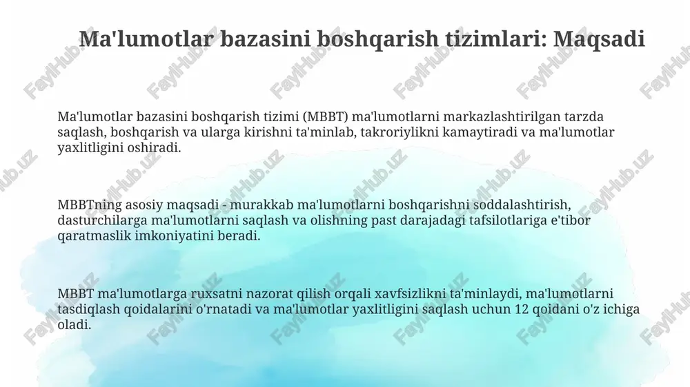 ma'lumotlar bazasini boshqarish tizimlari - Page 3