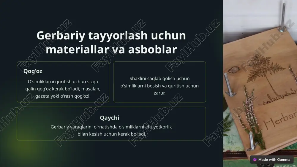 gerbariy tayyorlash uchun materiallar va asboblar - Page 3