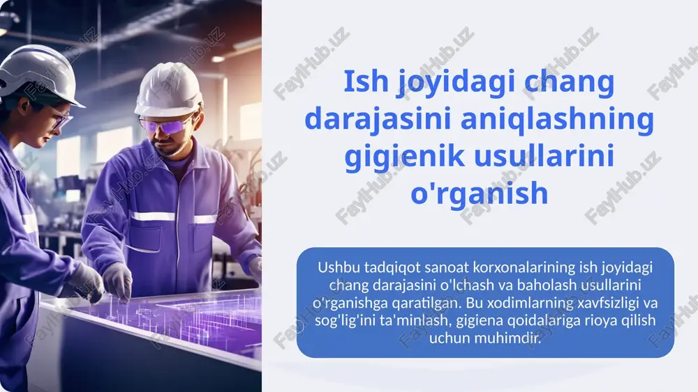 ish joyidagi chang darajasini aniqlashning gigienik usullarini o'rganish - Page 3