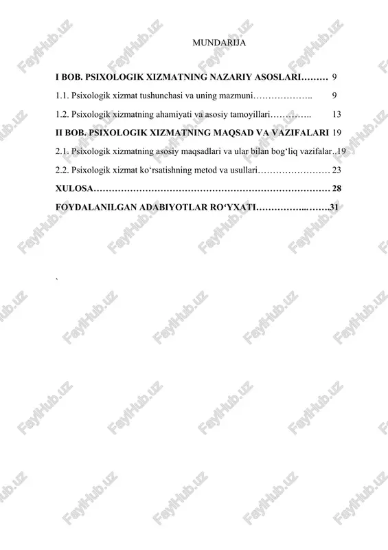 talabalar uchun maxsus psixologik treninglar o‘tkazish, psixologik xizmatni raqamlashtirish orqali onlayn yordam ko‘rsatishni rivojlantirish kabi yo‘nalishlarga katta e’tibor berilmoqda. xalqaro tajriba va o‘zbekistonning psixologik xizmatda olib borayotgan islohotlari – jahon tajribasi shuni ko‘rsatmoqdaki, rivojlangan mamlakatlarda psixologik xizmat tizimi keng qamrovli tizim sifatida faoliyat ko‘rsatadi. maktab va universitetlarda, ish joylarida va hatto mahalla tizimida professional psixologlarning faoliyat olib borishi ruhiy salomatlikni mustahkamlashda katta rol o‘ynaydi. shuning uchun o‘zbekistonda ham xalqaro tajribalarga asoslangan yangi usullar va amaliyotlar tatbiq etilmoqda. mamlakatimizda bu borada kadrlar tayyorlashga katta e’tibor qaratilib, psixologiya bo‘yicha ta’lim sifatini oshirish, psixologlar malakasini muntazam ravishda oshirib borish davlat siyosatining asosiy maqsadlaridan biridir. psixologik xizmatni joriy etishda duch kelinadigan muammolar va ularning yechimlari – psixologik xizmatlarni keng joriy etishda ayrim qiyinchiliklar ham mavjud. aholi o‘rtasida psixologik yordamga murojaat qilish madaniyati hali yetarli darajada shakllanmagan, ba’zilar bunday yordamdan foydalanganlikni noqulay yoki o‘ziga nisbatan tanqid sifatida qabul qilishadi. shu sababli, psixologik xizmatni targ‘ib qilish, …