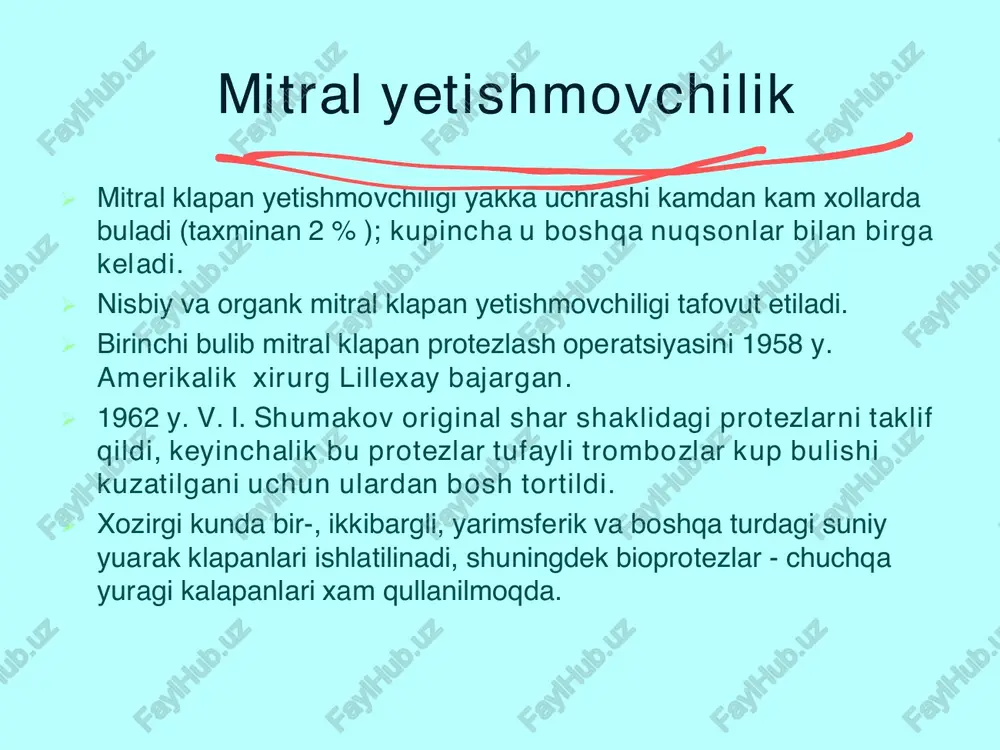 . 1992 yildan boshlab 1995yiolgacha aksh amalietini a.v. vaxidov bajargan.  aksh amalietini uzbekistonda rivojlanishiga yu.p. andres, d.f. yugay va n.u. sharapov kabi olimlar katta xissa qushganlar.  f.sh. baxritdinov aksh 1996 yildan 2005 yilgacha bajargan, bu olim qushma operatsiyalar qilish tarafdorlaridan biridir. barmokli mitral komissurotomiya mitral klapanning stenozi barmokli mitral komissurotomiya mitral klapanning stenozi instrumental mitral komissurotomiya sun'iy kopqok protezlari mitral kopkokning makropreparati. mitral kopkokninnng yetishmovchiligi mitral kopkokni kesish amaliyoti yurak mitral stenozi yurak kopkogini protezlash yurak toj arteriyalarining anatomiyasi stentlash rentgen amaliet honasi yuikda yurakda kilinadigan jaroxlik amaliyotlar aortokoronar shuntlash mammarokoronar shuntlash
