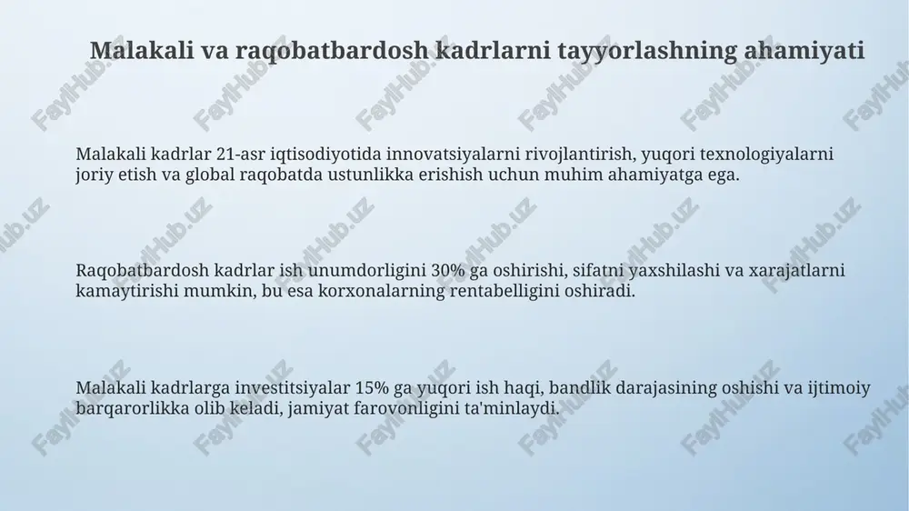 sifatli va raqobatbardosh kadrlar tayyorlash - Page 3