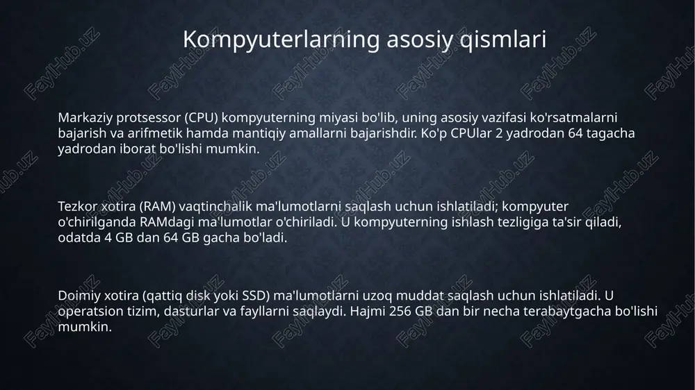 markaziy protsessor (cpu) va tezkor xotira (ram) - Page 3