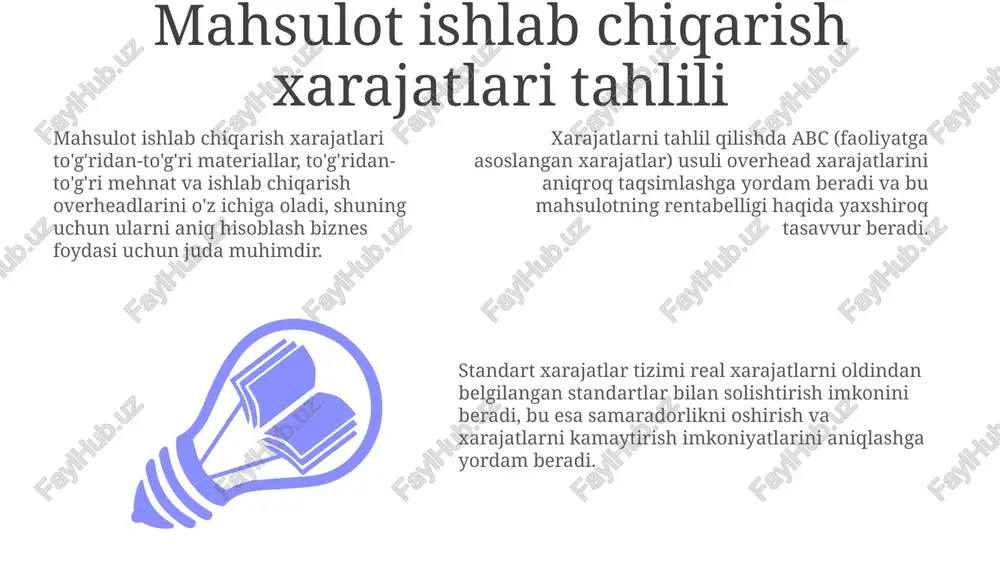 mahsulot ishlab chiqarish va davri harajatlari tahlilash - Page 3