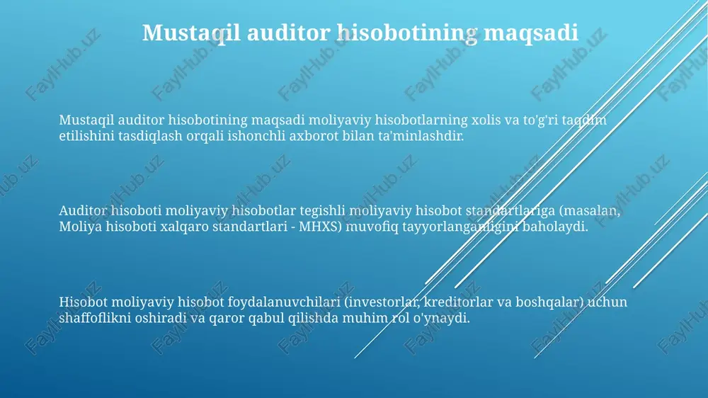 mustaqil auditor hisobotining maqsadi va mazmuni - Page 3
