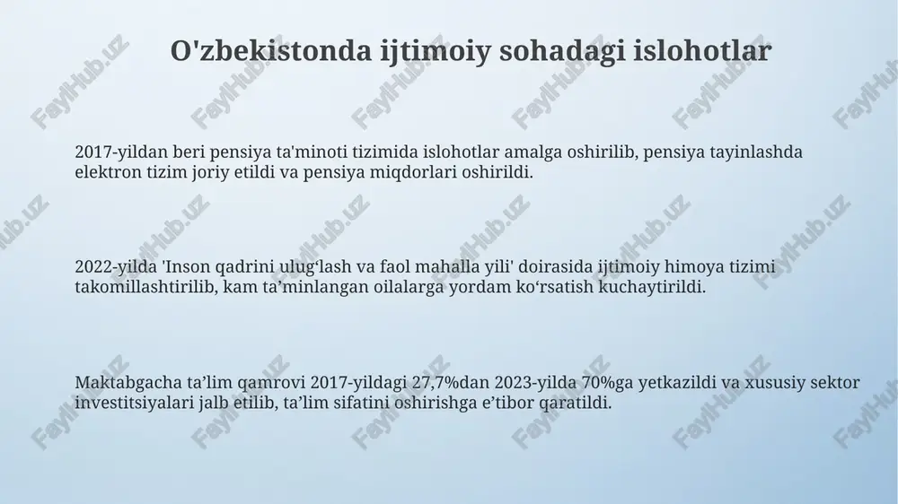 o'zbekistonda ijtimoiy sohadagi islohotlar - Page 3