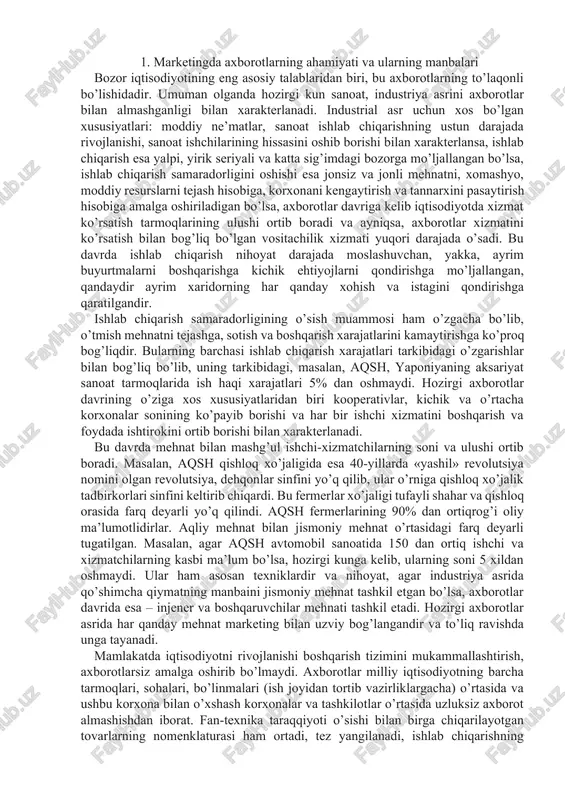 larning miqdori keskin ortadi. shuni aytish kifoyaki, hozirgi zamon mashinasozlik korxonasida boshqarish ehtiyoji uchun har soatda 100 mingdan ko’proq yoki kuniga bir milliongacha axborot belgilarini ishlab chiqarish talab qilinadi. axborotlar yetishmasa, yoki ulardan to’la foydalanilmasa, boshqarishda xatoliklarga yo’l qo’yilishi mumkin. chunki bunday holda rahbar ishlab chiqarishning ahvoli haqida to’la ma’lumotga ega bo’lmaydi. masalan, respublika makroiqtisodiyot va statistika vazirligi 1996-yilda mashinasozlik korxonalarini tekshirganda shu narsa aniqlandiki, bu korxonalarda uskunalarning bekor turib qolish hollarini 92.5 foizi zarur axborotlarning o’z vaqtida kelib tushmaganligi sabab bo’lgan. olimlarning hisob-kitobiga ko’ra, o’zbekiston milliy iqtisodiyotni boshqarishning obyektiv zarur vazifalari butun kompleksni hal etish bilan bog’liq bo’lgan axborotlarini ishlab chiqish uchun har yili 1010 arifmetik operatsiyani bajarish kerak bo’lgan. buning ma’nosi shuki, mana shu maqsad uchun stol ustiga o’rnatiladigan klavishali arifmometrlardan foydalanilganda kamida 30 million kishining mehnati talab qilingan bo’lur edi. hozirgi sharoitda ishlab chiqarishni boshqarishning murakkab vazifalari boshqaruv apparatini ko’paytirish hisobiga emas, balki boshqaruv mehnatini texnika bilan …