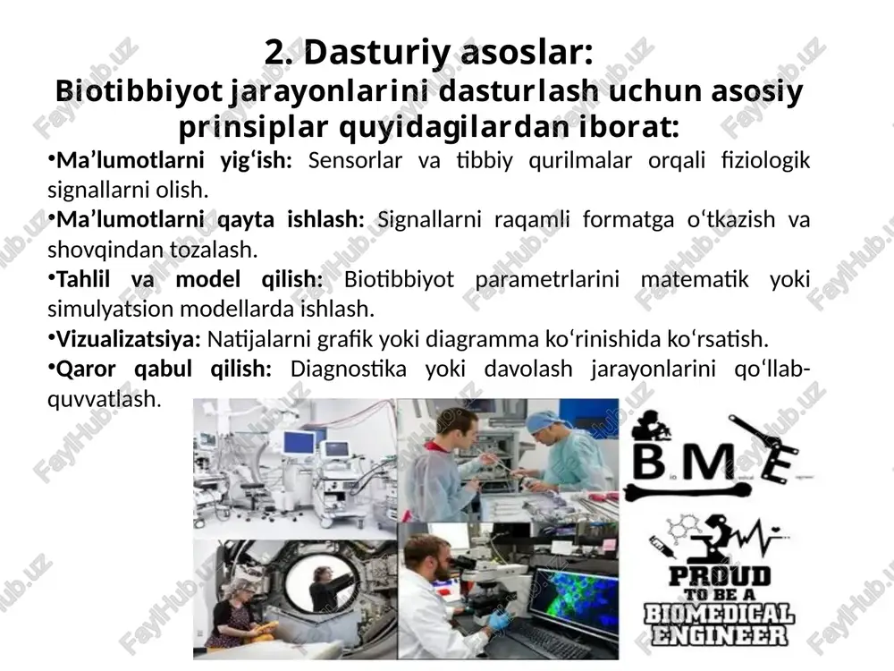 biotibbiyot jarayonlarini dasturiy asoslari va uning elementlari - Page 3