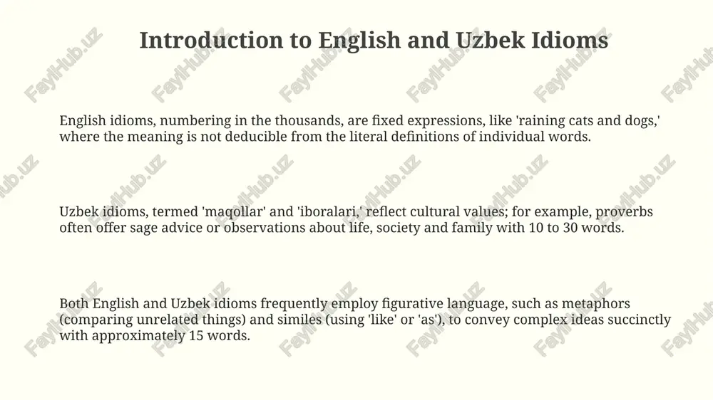 "lexical and semantic differences between english and uzbek idioms" - Page 3