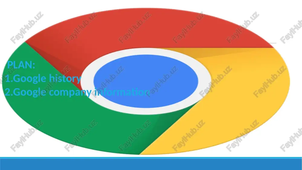 over 1 billion times. in total, 4 billion views per day. p.s. number of internet users is about 3 billion people. referenses 1.www.google.com 2. m.wikipedia.org thank you for your attention google kompaniyasi rasman 1998 yilda larri peyj va sergey brin tomonidan google searchni bozorga chiqarish uchun ochilgan bo'lib, u web-qidiruv tizimida eng ko'p ishlatiladigan bo'lib qoldi. larri peyj va sergey brin, kaliforniyadagi stenford universiteti talabalari, scott hassan va alan steremberg yordamida 1996 yilda dastlab "backrub" nomi bilan tanilgan qidirish algoritmini ishlab chiqdilar. tez orada qidiruv tizimi muvaffaqiyat qozondi va kengayib boruvchi kompaniya bir necha marotaba harakatlanib, 2003 yilda mountain viewga joylashdi. bu juda tez rivojlanish bosqichini boshlab berdi va kompaniya 2004 yilda o'zining ilk ommaviy taklifini qo'ydi va tezda dunyoning eng yirik media kompaniyalaridan biriga aylandi. . kompaniya boshqa ko'plab mahsulotlar bilan bir qatorda 2002 yilda google news, 2004 yilda gmail, 2005 yilda google maps, 2008 yilda google chrome va …