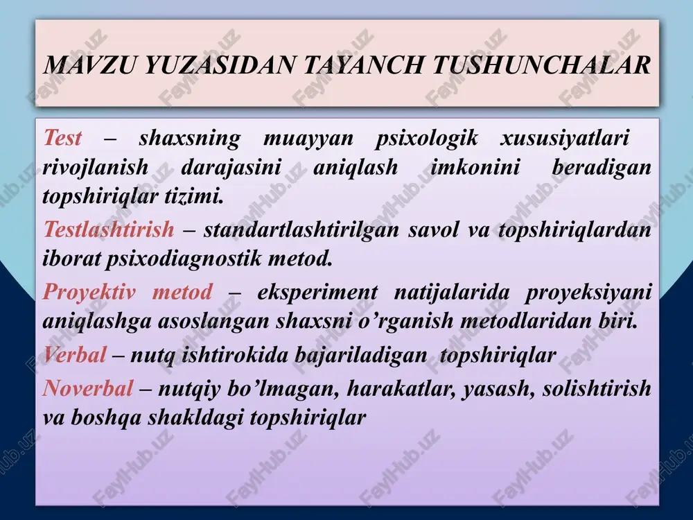 turlari mavjud: fiziologik stress – bu o'ta jismoniy zo'riqish, biror og`riq, qo'rquv, kasalliklar natijasida vujudga keladi. fiziologik stress organizm o'ta zo'riqishi, temperaturaning baland yoki past bo'lishi, nafas olishning qiyinlashishi bilan bog`liq bo'ladi. psixologik stress - odamning ruhiy holatiga voqealarni ta`siri tufayli paydo bo'ladigan stress . psixologik stress - informatsion stress va emotsional stress turlariga ajraladi. informatsion stress - axborotlarni haddan tashqari ko'p qabul qilish vazifalarni bajarishda bir qancha echimlar bo'lsa-da, aniq ulardan qaysi birini tanlash yuqori darajadagi shiddat bilan qaror qabul qilishdagi ikkilanishi natijasida kelib chiqishi mumkin. emotsional stress – ta’qiq qilish, falokat, hayotiy o'zgarishlar (oilaviy mojarolar, to'satdan ishdan bo'shatish yaqin kishisini yo'qotish, uzoq muddatli sevgidan qutila olmaslik sababli, xavf ostida qolganda, atrofdagilar tomonidan noto'g`ri munosabat qilinganda va hokazolarda) ko'rinadi. yuksak hislar yuzlab va minglab kechirilayotgan emotsiyalar, affektlar, kayfiyatlarda aniq yashaydigan umumlashtirilgan hislar deyiladi. yuksak hislarning muhim turlari ko'rsatiladi: praksik, axloqiy, intellektual, estetik turlari ajratiladi. praksik hislar –inson amaliy hayotining …