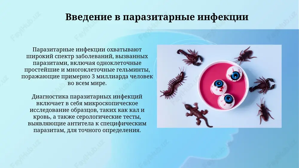 5-10 dney, s posleduyushim priemom luminalnogo amebitsida, naprimer, diloksanida furoata 500 mg tri raza v den na 10 dney. epidemiologiya i globalnoe bremya parazitarnix infektsiy malyariya ejegodno porajaet okolo 240 millionov chelovek, preimushestvenno v afrike k yugu ot saxari, i yavlyaetsya prichinoy bolee 600 000 smertey, osobenno sredi detey mladshe pyati let. leyshmanioz, vizvanniy peredavaemimi moskitami parazitami, porajaet do 1,5 milliona chelovek v god, pri etom vistseralniy leyshmanioz smertelen bez lecheniya. profilaktika i kontrol parazitarnix infektsiy dlya profilaktiki malyarii vajna obrabotka pomesheniy insektitsidami dlitelnogo deystviya i ispolzovanie obrabotannix insektitsidami setok dlya zashiti ot ukusov komarov, perenoschikov plazmodiya. kontrol nad leyshmaniozom vklyuchaet v sebya borbu s moskitami-perenoschikami, ispolzovanie repellentov, a takje viyavlenie i lechenie infitsirovannix lyudey i rezervuarov infektsii, naprimer, sobak. novie napravleniya v issledovaniyax i lechenii razrabotka novix vaktsin na osnove mrnk i sub'edinichnix vaktsin dlya malyarii, natselennix na stadiyu sporozoitov i merozoitov, obeshaet visokuyu effektivnost i bezopasnost. issledovaniya po …