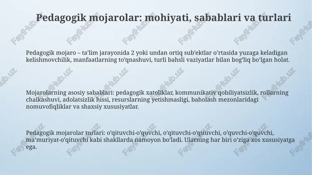 pedagogik mojarolar: mohiyati, sabablari va turlari - Page 3