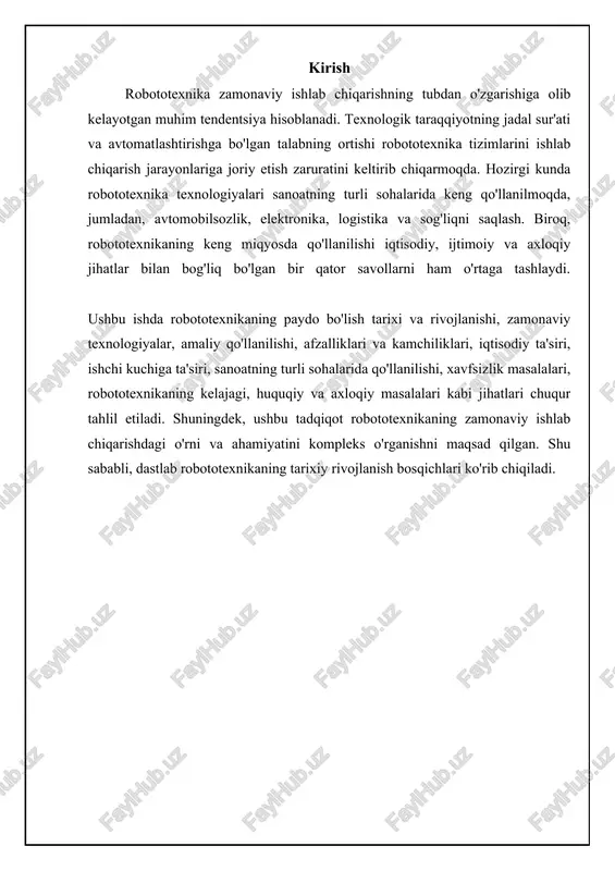 un'iy intellekt (si) va mashina o'rganish (mo) robototexnika sohasiga katta ta'sir ko'rsatdi. si robotlarga murakkab vazifalarni bajarish, atrof-muhitni tushunish va mustaqil qarorlar qabul qilish imkonini beradi. mo robotlarga ma'lumotlardan o'rganish va vaqt o'tishi bilan o'z ishlashini yaxshilash imkonini beradi. misol uchun, robotlar mo algoritmlari yordamida vizual ma'lumotlarni tahlil qilib, ob'ektlarni aniqlash va yo'nalishlarni aniqlashlari mumkin. si va mo, shuningdek, robotlarga nosozliklarni bashorat qilish va profilaktika xizmatlarini amalga oshirish imkonini beradi, shu bilan ishlab chiqarish jarayonlarining ishonchliligini oshiradi. si va mo robototexnikada yangi imkoniyatlar yaratishda davom etmoqda. masalan, mustahkam o'rganish (reinforcement learning) robotlarga simulyatsiya yoki real muhitda o'z harakatlarini optimallashtirish imkonini beradi, bu esa ularni yangi vazifalarga moslashishga o'rgatadi. kompyuter ko'rishi (computer vision) robotlarga tasvirlarni tushunish va ma'lumotlarni olish imkonini beradi, bu esa ularni sifat nazorati va avtonom navigatsiya kabi vazifalar uchun ideal qiladi. tabiiy tilni qayta ishlash (natural language processing) robotlarga insonlar bilan aloqa qilish va buyruqlarni tushunish imkonini beradi, …