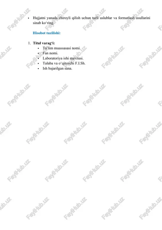 microsoft word dasturida jadvalli va grafik ma’lumotlar bilan ishlash - Page 3