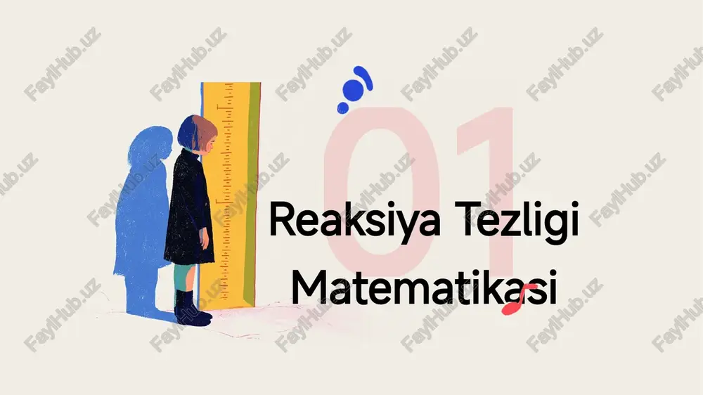 aniladi. 18 elektron o‘tish tezligi modeli molekuladagi elektron o‘tish tezligi energetik holatlar farqi bilan bog‘liq bo‘lib, dp/dt = kp ko‘rinishidagi differensial tenglama bilan beriladi. bu tenglama fotoindutslanadigan reaksiyalarda, elektr transport jarayonlarida va kvant kimyosida qo‘llaniladi va elektron jarayonlarining vaqt bo‘yicha rivojlanishini tasvirlaydi. 19 06 xulosa va jadval 20 kimyoviy jarayonlar differensial ifodalar jadvali reaksiya tezligi 1-tartibli kinetika 2-tartibli kinetika radioaktiv yemirilish diffuziya arrhenius 21 xulosa: matematik model va hosila roli kimyoviy jarayonlar matematik tarzda funksiyalar va ularning hosilalari orqali modellashtiriladi. hosila jarayonning o‘zgarish tezligi haqidagi asosiy matematik vosita bo‘lib, kimyoviy kinetikaning markaziy tushunchasidir. differensial hisob reaksiyalarni ilmiy asosda tavsiflashda muhim vosita bo‘lib, ularni bashorat qilish va boshqarish imkonini yaratadi. funktsiyalar hosilalar matematik model 22 rahmat 23 image1.png image2.png image3.png image4.png image5.png image6.png image7.png image8.png image-5-2.svg image9.png image-5-4.svg image10.png image-6-2.svg image11.png image-6-4.svg image12.png image-6-6.svg image13.png image-8-2.svg image14.png image-8-4.svg image15.png image-9-2.svg image16.png image-9-4.svg image17.png image-11-2.svg image18.png image-12-2.svg image19.png image20.png image-14-2.svg image21.png image22.png …