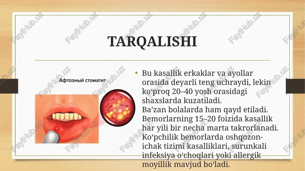 anish va vitamin yetishmovchiligini oldini olish. 5. ruhiy tinchlikni saqlash, stressni kamaytirish. 6. allergik omillarni aniqlab, ularni bartaraf etish. image5.png image6.png image7.jpeg image8.jpeg image9.jpeg image10.jpeg image11.jpeg image12.jpeg image3.png image4.png /docprops/thumbnail.jpeg