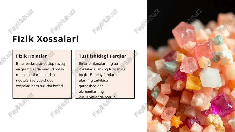 guruh elementlarining binar birikmalari va sanoatdagi ahamiyati - Page 3