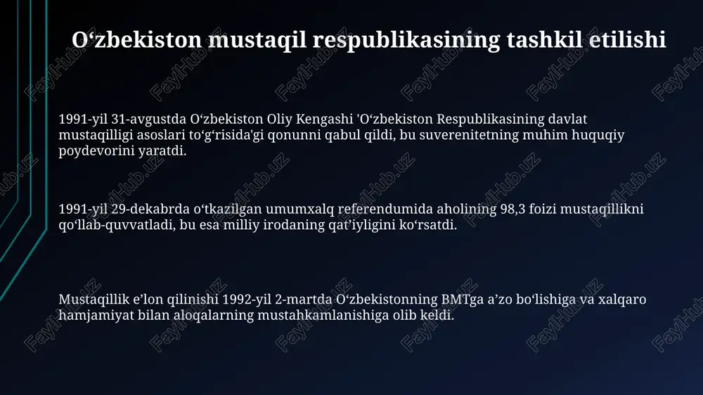 oʻzbekiston respublikasining tashkil topishi va uning tarixiy ahamiyati - Page 3