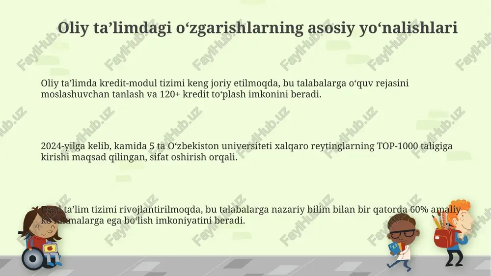 oliy ta’limdagi o’zgarishlarning asosiyyo’nalishlari - Page 3