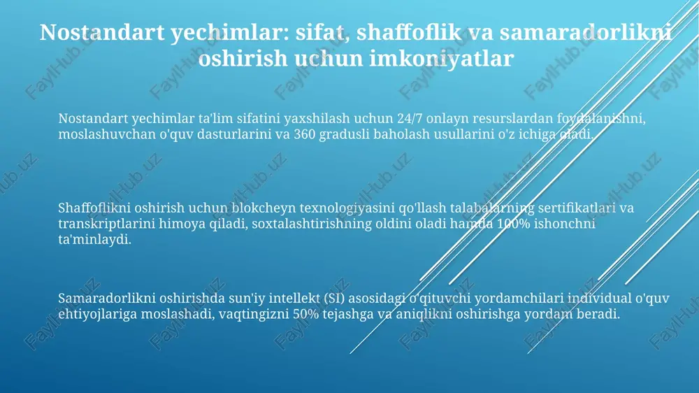 nostandart yechimlar ta'lim sifatini yaxshilash - Page 3