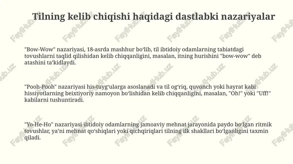 tilning paydo bo’lishi to’g’risidagi asisiy nazariyalar - Page 3