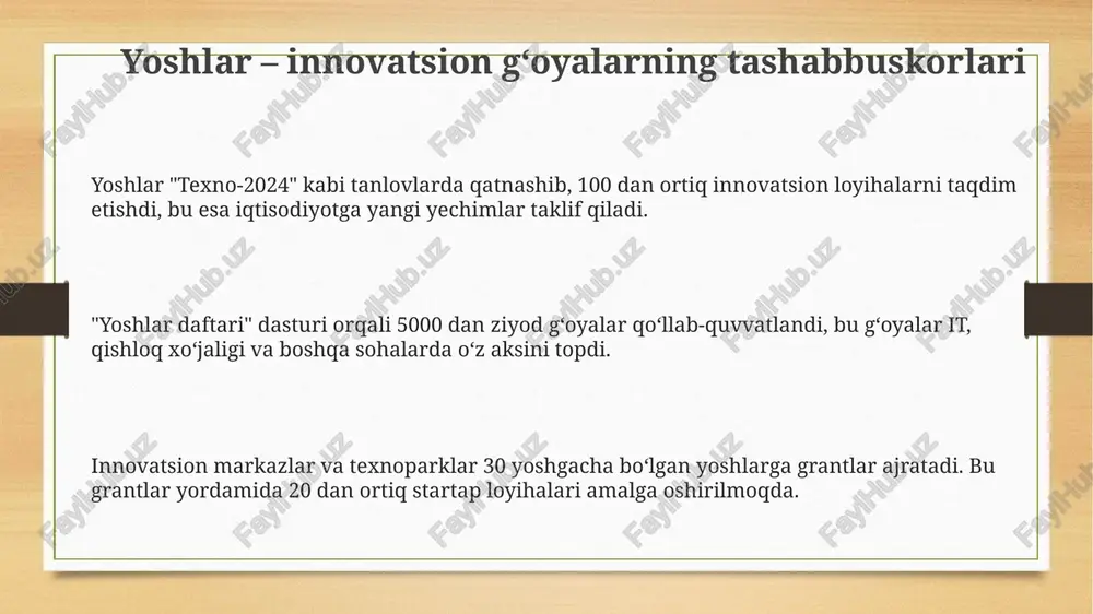 yoshlar – innovatsion g‘oyalarning tashabbuskorlari - Page 3