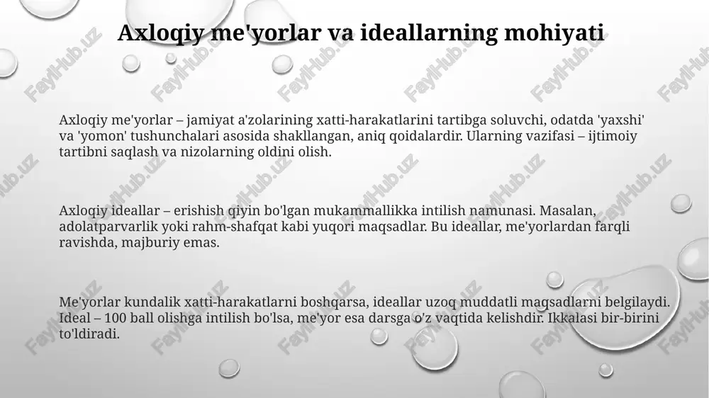 qaradi. zamonaviy axloqiy muammolar va axloqiy tarbiya texnologiya rivojlanishi bioetikadagi muammolarni keltirib chiqaradi, masalan, gen tahrirlashning 10 yillik oqibatlari va sun’iy intellektning qaror qabul qilishdagi axloqiy dilemmalari. axloqiy tarbiya 21-asrda raqamli axloqni o'z ichiga olishi kerak, masalan, onlayn ta'qib qilish, shaxsiy ma'lumotlarning xavfsizligi va 5g texnologiyasining jamiyatga ta'siri. global adolat va tenglik muammolari axloqiy tarbiyani talab qiladi, jumladan, iqlim o'zgarishi oqibatlari, migratsiya muammolari va 2030 yilgacha barqaror rivojlanish maqsadlari. e'tiboringiz uchun rahmat @taqdimot_robot image1.png image2.png