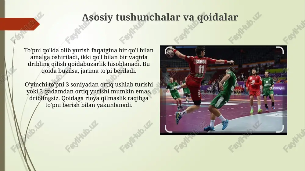 irish va himoyachilardan o'tib ketish uchun uzluksiz driblinglardan foydalanishadi, bu esa jamoaga ustunlik beradi va gol urish imkoniyatini yaratadi. driblingni nazorat qilish to'pni nazorat qilishda barmoqlarning keng yoyilgan holda to'pga tegishi muhim, bunda 7-10 marta dribling qilishda to'p qo'lning kaftiga tegmasligi lozim. bu harakat to'pni his qilish va uni boshqarish imkonini beradi. o'yinchining dribling nazoratini oshirish uchun, 3 xil balandlikda (tizza, bel, yelka) 5 daqiqa davomida dribling mashqlarini bajarish kerak, bunda har bir balandlikda to'pni ushlab turish va yo'nalishni o'zgartirish muhim. tezlikni o'zgartirish texnikasi tezlikni o'zgartirish - bu himoyachining muvozanatini buzish va o'tish uchun bo'shliq yaratish uchun ishlatiladigan muhim dribling texnikasi bo'lib, u 0 dan 100%gacha tezlashuvni o'z ichiga oladi. tezlikni o'zgartirish driblingda ritmni o'zgartirishni talab qiladi, masalan, 3 qadamlik sekinlashuv va keyin to'satdan portlash, himoyachilarni yo'ldan ozdirish uchun muhimdir. dribling va uzatish kombinatsiyasi dribling va uzatish kombinatsiyasi 2 ga 1 vaziyatlarda samarali, bu erda dribling himoyachini jalb qiladi, so'ngra …