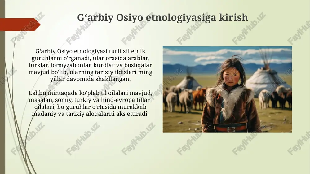 aviy muammolar va istiqbollar g'arbiy osiyoda suv resurslarining tanqisligi va iqlim o'zgarishi 2050 yilga borib qishloq xo'jaligi va ko'chmanchi chorvachilikka bog'liq bo'lgan etnik guruhlarga jiddiy ta'sir ko'rsatishi kutilmoqda. neft va gaz kabi tabiiy resurslar uchun mintaqaviy raqobat etnik guruhlar o'rtasida kelishmovchiliklarni keltirib chiqarmoqda, bu esa ijtimoiy notinchlik va siyosiy beqarorlikka olib kelishi mumkin. etnik mojarolar va kelishmovchiliklar g'arbiy osiyodagi etnik mojarolar ko'pincha 19-20-asrlarda chizilgan sun'iy chegaralar natijasida paydo bo'lgan, ular turli xil etnik guruhlarni bir davlat ichida birlashtirgan. suv resurslari, neft zaxiralari va qishloq xo'jaligi yerlari uchun kurash, ayniqsa, aholi zichligi yuqori bo'lgan hududlarda etnik kelishmovchiliklarning 2 asosiy omiliga aylangan. madaniy meros va saqlash g'arbiy osiyoning boy madaniy merosini saqlash muhim ahamiyatga ega, chunki u 7000 yillik tsivilizatsiyaning guvohidir, jumladan, qadimiy yodgorliklar va og'zaki an'analar. uneskoning madaniy meros obyektlari ro'yxati 100 dan ortiq g'arbiy osiyo obyektlarini o'z ichiga oladi, bu mintaqaning qadriyatini ta'kidlaydi va uni himoya qilish uchun global sa'y-harakatlarni …