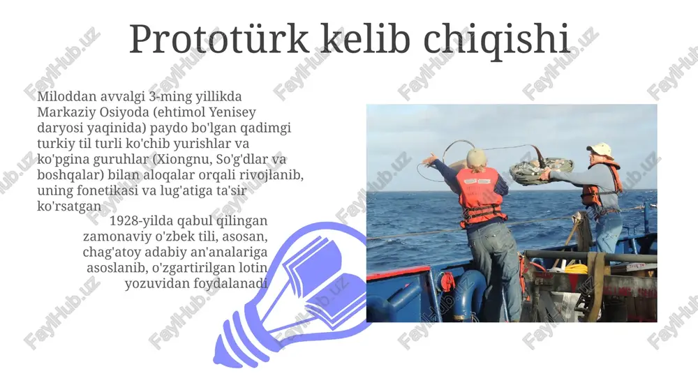 inatsiya va sov so'z tartibi kabi turkiy xususiyatlar tashkil etadi. shimoliy o'zbekistondagi qipchoq turkiy ta'siri sezilarli. zamonaviy standartlashtirish harakatlari turli shevalarda yagona adabiy standartni targ'ib qilishga qaratilgan bo'lib, til pokligi va o'zlashtirishlar haqida munozaralar davom etmoqda. oʻzbek tili lugʻati fors (25-30%), arab (10-15%) va boshqa tillardan (masalan, rus, moʻgʻul) keng sohalarda (maʼmuriyat, din, fan) qarz olish hisobiga boyidi. 1920-yillardagi lotin yozuviga oʻtish va keyinchalik kirill (sssr) va zamonaviy lotin alifbosiga oʻtish imlosiga taʼsir koʻrsatdi arab ta'siri timuriylar davridan (xiv-xv asrlar) keyin oʻzbek tilining rivojlanishida chagʻotay tilidan zamonaviy shakllarga asta-sekin oʻtish kuzatildi. fors tilining taʼsiri, arabcha soʻz boyligining (taxminan 2000-3000 soʻz) davom etishi bilan birga, oʻzbek xonligi va undan tashqaridagi keng hududlarda tilni yanada boyitdi. arab tilining ta'siri o'zbek tiliga, lug'atida 40% dan ortiq arabcha so'zlar (masalan, adolat, ilm) mavjudligidan ko'rinib turibdi, ayniqsa, 8-asrda markaziy osiyoda ilmiy va diniy muloqotda uning lug'atini shakllantirdi sovet davri standartlashuvi 01 02 1920-1990-yillar: sovet siyosati …