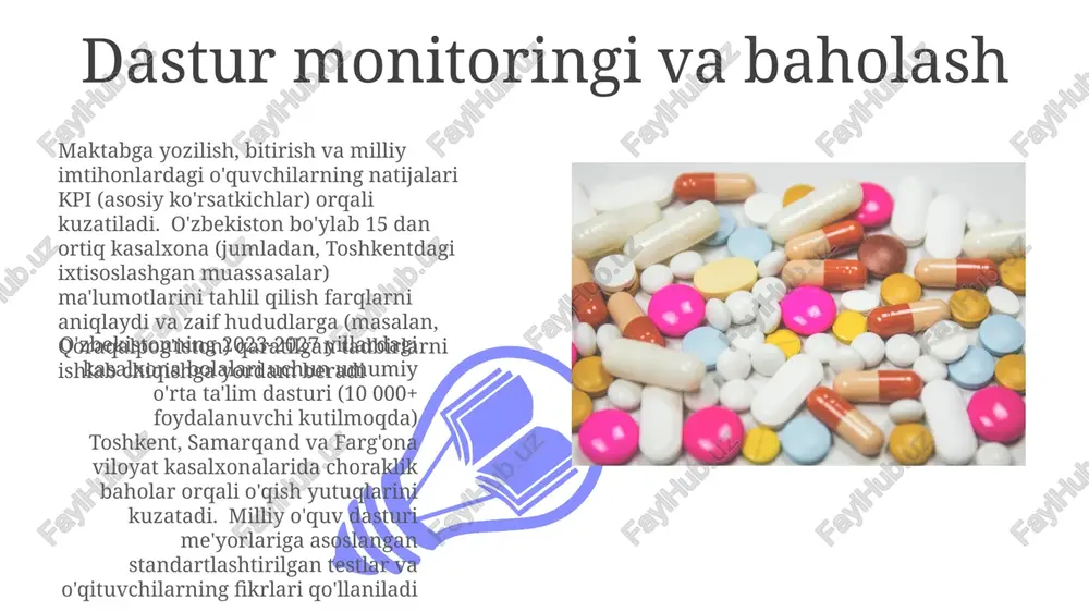 uchun yiliga 50 million dollardan ortiq byudjetni talab qiladi. ota-ona va oila ishtiroki qiyinchiliklar: 40% shifoxonalarda maxsus o'quv joylarining yetishmasligi, o'qituvchilarning yetarli tayyorgarligi (faqat 200 nafar ixtisoslashgan pedagog), va ota-onalarni jalb qilishdagi madaniy to'siqlar (farg'ona vodiysida va qoraqalpog'istonda maqsadli tashviqot dasturlarini talab qiladi). oilaviy qo'llab-quvvatlash guruhlari (har bir yirik shaharda 10 tadan ortiq) oilalarga hissiy va logistik yordam beradi; moliyaviy yordam dasturlari (davolanish xarajatlarining 60%ini qoplaydi) muntazam qatnashish uchun juda muhimdir masofaviy ta'limda texnologiyalarni qo'llash o'zbekiston ta'lim tizimining hozirgi holati o'zbekistondagi ltm li bolalarni 70% dan ortig'i maktabda o'qishni sog'inib, kelajak imkoniyatlariga ta'sir qilmoqda. hukumat tashabbuslari (masalan, 2021 yildagi ta'lim islohoti strategiyasi) masofadan o'qitish platformalari va ixtisoslashtirilgan ta'lim dasturlari orqali kirishni yaxshilashga qaratilgan, ammo amalga oshirish sust hozirgi kunda o'zbekistondagi uzoq muddatli kasal bolalarning atigi 10-15%i, asosan yirik shaharlarda (toshkent, nukus), ularning sog'lig'iga moslashtirilgan izchil ta'lim oladi. qishloq joylari juda kam ta'minlangan uzoq muddatli kasal bolalarning duch keladigan qiyinchiliklari 01 …
