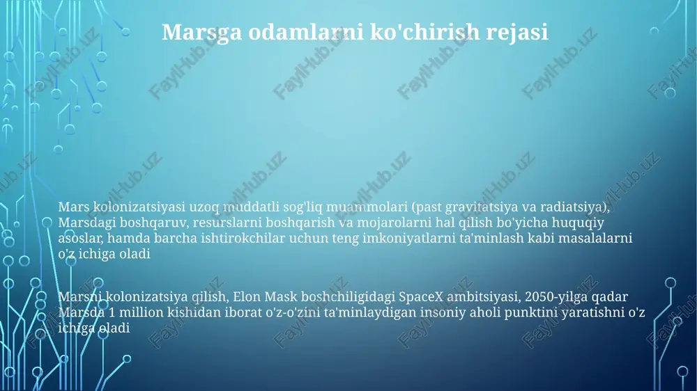 sisko, dublin va boshqa ofislarda 7500 dan ortiq xodim ishdan bo'shatildi va platformada sezilarli o'zgarishlar yuz berdi. x corp kompaniyasining moliyaviy natijalariga va obro'siga aktsiyadorlarning sud ishlari hamda qimmatli qog'ozlar va birja komissiyasi (sec) tekshiruvlari, shu jumladan sotib olish moliyalashuvi va keyingi harakatlar salbiy ta'sir ko'rsatdi erta hayot va ta'sirlar 1971-yilda janubiy afrikaning pretoriya shahrida tugʻilgan; aparteidning irqiy ajratish sharoitida tarbiyalangan, bu uning qarshi fikrli dunyoqarashi va tadbirkorlik qobiliyatiga taʼsir koʻrsatgan; 10 yoshida kompyuter va dasturlash bilan tanishgan, bu uning texnologik qobiliyatini rivojlantirgan. internetda dastlabki biznes loyihalarida (zip2, x 12 yoshida blastar kompaniyasini 500 dollarga sotib, dasturiy ta'minot yaratdi; 17 yoshida kanadaga ko'chib o'tishdan oldin, pretoria universitetida qisqa muddat tahsil oldi, keyin esa queen's universiteti va pensilvaniya universiteti (uorton maktabi va fizika)da tahsil oldi. moliyaviy qiyinchiliklar zukkolikni shakllantirdi. zip2 & paypal elon muskning zip2 va paypal'dagi ishtiroki unga muhim tadbirkorlik tajribasi va katta kapital taqdim etib, spacex va tesla tomon …