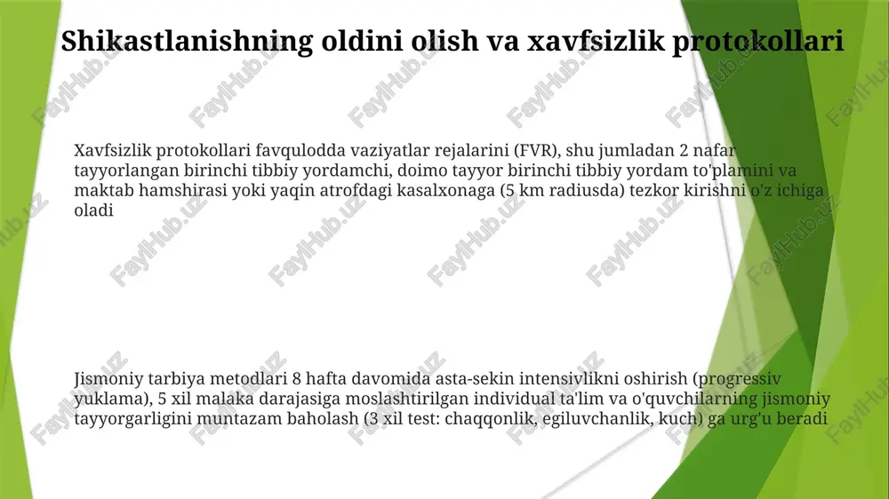 vomida maktab sport zalida fitness stantsiyalaridan (masalan, 1 daqiqalik burpi, 20 metrlik yugurish) foydalanish orqali amalga oshiriladi maktab hovlisidagi to'siqlar maydonchasidan (5 to'siq va muvozanat nuri bilan) foydalanib, jismoniy tarbiya darsida 12 o'quvchi ishtirokida "tepa podshosi" o'yini orqali jismoniy tayyorgarlik mashqlari o'tkaziladi sportga oid maxsus ko'nikmalarni o'rgatish baholash 4 pog'onali ball tizimida barcha sport turlari bo'yicha 10 ta ko'rsatkichni (masalan, chaqqonlik, aniqlik, tezlik) o'z ichiga oladi birchvud tumanida yiliga 25 000 dollar byudjet bilan 7 ta asosiy harakat ko'nikmalarini baholash uchun maktablararo 3 tadan musobaqalar o'tkaziladi. 15 nafar o'quvchiga individual dasturlar asosida moslashtirilgan jismoniy tarbiya ta'minlanadi mttning jismoniy tarbiya dasturiga kirish yondashuvlar yaxlit rivojlanishga urg'u beradi. o'qituvchilar turli o'quvchilarga (yiliga 150+ o'quvchi) moslashtirilgan ta'limni qo'llaydi. dastur milliy jismoniy tarbiya standartlariga mos keladi va 6 ta asosiy sohaga e'tibor qaratadi: jismoniy tayyorgarlik, harakat, psixomotor ko'nikmalar, kognitiv ko'nikmalar, affektiv ko'nikmalar, ijtimoiy ko'nikmalar 200 dan ortiq maxsus jihozlar (shu jumladan, ilg'or o'quv vositalari), …