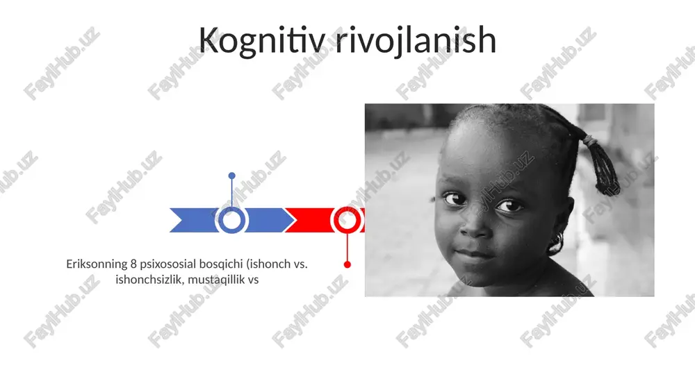 o'tirish, harakatlanish, yurish); til o'rganish boshlanishi (balqirish); ota-ona javobgarligining uy muhitidagi muhim ta'siri; neyron plastitsiyasi uchun muhim davr. go'daklik va chaqaloqlik yopishqoqlik nazariyasi bolani psixologik rivojlanishi kognitiv (piaget bosqichlari, axborot qayta ishlash), sotsio-emotsional (eriksonning psixososial bosqichlari, emotsional regulyatsiya) va axloqiy (kolbergning axloqiy rivojlanishi) sohalarini o'z ichiga oladi london, rim va tokioda kuzatilgan xavfsiz bo'lmagan bog'lanish uslublarining oqibatlari yaqin munosabatlarni o'rnatish va saqlashdagi qiyinchiliklar, hissiy tartibsizlik, xavotir, depressiya, xulq-atvor buzilishlari va hatto kattalik davrida jismoniy sog'liq muammolari xavfini oshiradi homiladorlik davri rivojlanishi homiladorlik 40 hafta davom etadi, zigota (1-2 hafta), embrion (3-8 hafta) va fetus (9-40 hafta) bosqichlarini o'z ichiga oladi bolalar miya rivojlanishi sinaptogenez (sinapslar hosil bo'lishi), sinaptik tozalash (keraksiz aloqalarni yo'q qilish) va mielinizatsiya (nerv tolalarini izolyatsiya qilish) jarayonlarini o'z ichiga oladi, bu kognitiv funksiyalar uchun muhimdir. tajribalar kuchli ta'sir ko'rsatadigan sezgir davrlar mavjud (masalan, tilni o'rganish) axloqiy taraqqiyot axloqiy va hissiy rivojlanish o'zaro bog'liq; 2-3 yosh atrofida empatiya, …