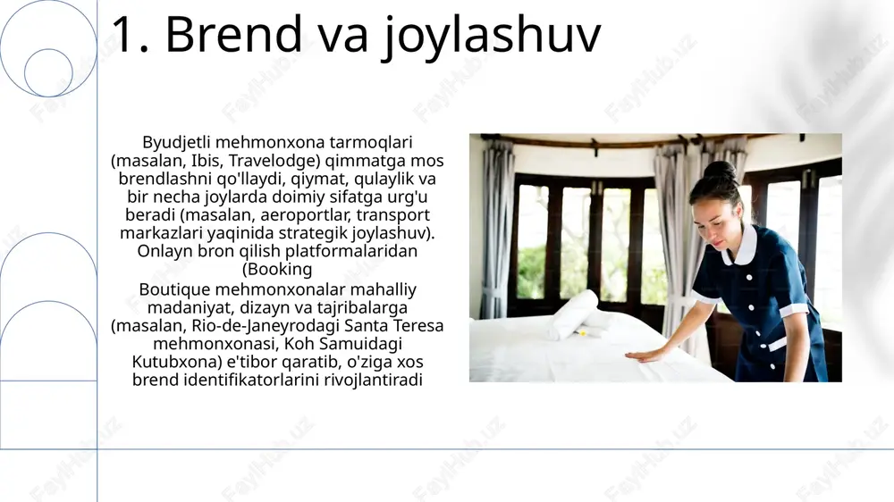 bosqinni aniqlash) bilan integratsiyalash va xodimlarni o'qitish dasturlari (inqirozlarni boshqarish, cpr/birinchi yordam shu jumladan) juda muhimdir 12.huquqiy va me'yoriy muvofiqlik 13.kirish imkoniyati va inklyuzivlik aqshdagi ada (nogironlar huquqlari to'g'risidagi qonun) standartlariga mos keladigan, panuslar, liftlar, brail yozuvlari va moslashuvchan xonalar (wcag 2.1 aa muvofiqligi) bilan jihozlangan qulay mehmonxona dizayni 14.inqiroz menejmenti va xatarlarni kamaytirish xalqaro mehmonxona inqirozini boshqarish turli tahdidlarga (masalan, karib havzasi mintaqalaridagi tabiiy ofatlar, janubi-sharqiy osiyo turizmiga ta'sir etgan covid-19 pandemiyasi, yevropa shaharlariga ta'sir etgan terroristik hujumlar) qarshi mustahkam protokollarni (masalan, iso 22301) talab qiladi 15.global marketing strategiyasi xalqaro eng yaxshi amaliyotlar barqaror turizmni, bmtning barqaror rivojlanish maqsadlariga mos ravishda, mahalliy tajriba va madaniy sezgirlikni mehmonxona takliflariga qo'shishni (masalan, bali'dagi mahalliy hunarmandlar bilan hamkorlik, kosta-rikada ekologik turlarni taklif qilish) ta'kidlaydi 16.moliya boshqaruvi va investitsiyalar xalqaro mehmonxona investitsiya strategiyasi (masalan, dubay, maldiv orollari) moliyaviy modellashtirish (dcf, npv) va xavfni boshqarish (valyuta kursi, foiz stavkalari bo'yicha himoya qilish) orqali yillik …