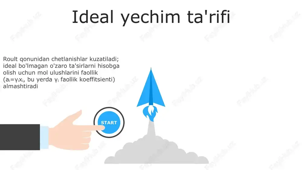 haqiqiy eritmalar molekulararo o'zaro ta'sirlar tufayli og'ishlarni ko'rsatadi e'tiboringiz uchun rahmat @taqdimot_robot image1.jpeg image2.jpeg image3.jpeg image4.jpeg
