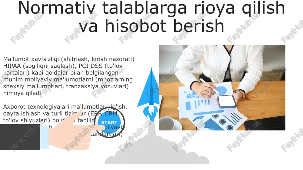 salan, sap, oracle) kuniga 5 trillion dollardan ortiq global tranzaksiyalarni boshqaradi. sun'iy intellekt va mashinaviy o'rganish algoritmlaridan foydalangan real vaqtda firibgarlikni aniqlash tizimlari shubhali harakatlarni millisekundlar ichida aniqlab, zararlarni kamaytiradi 06 05 04 investitsiya portfelini boshqarish tizimlari 01 02 moliya sohasida sun'iy intellekt (si) moliyaviy modellashtirish va simulyatsiya moliyaviy modellashtirish va simulyatsiya excel, r, python va ixtisoslashgan dasturlar (masalan, bloomberg terminal) yordamida murakkab hisob-kitoblar, stsenariy tahlili (masalan, monte-karlo simulyatsiyasi) va turli aktiv sinflarida (aktsiyalar, obligatsiyalar, derivativlar) global bozorlarda (masalan, nyse, london fond birjasi) prognozlashni amalga oshiradi axborot texnologiyalari (at) moliyaviy jarayonlarni (masalan, toʻlovlar/qarzdorliklarni hisobga olish, byudjetlashtirish, prognozlash) avtomatlashtirib, samaradorlik va aniqlikni oshiradi. korxona resurslarini rejalashtirish (erp) tizimlari (masalan, sap, oracle) turli oʻlchamdagi tashkilotlarda (kkk dan transmilliy korporatsiyalarigacha) moliyaviy maʼlumotlarni boʻlimlar (buxgalteriya, savdo, operatsiyalar) boʻyicha birlashtiradi byudjet va prognoz dasturlari (masalan, vena, anaplan, adaptive insights) moliyaviy rejalashtirish va tahlil (fp&a) jarayonlarini avtomatlashtirib, turli joylardagi (nyu-york, london, tokio) bo'limlar (savdo, marketing, ilmiy-tadqiqot) …