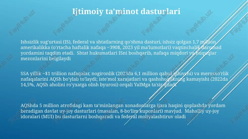 atlarning asosiy vazifalaridan biri bo'lgan daromad taqsimotini progressiv soliqlar (masalan, aqshda yuqori daromad egalari uchun 37% dan yuqori soliq stavkalari) va ijtimoiy ta'minot dasturlari (masalan, buyuk britaniyaning milliy sog'liqni saqlash xizmati) orqali amalga oshiriladi davlat aralashuvi darajasi turli iqtisodiy tizimlarda har xil. sotsialist iqtisodiyotlarda (masalan, kuba) davlat nazorati keng, kapitalist iqtisodiyotlarda (masalan, aqsh) esa bozor mexanizmlariga (masalan, silikon vodiysidagi texnologiya sektoridagi talab va taklif) ko'proq tayaniladi monopolga qarshi qonunlar monopoliyalar va raqobatga qarshi harakatlar (narxni kelishib olish, bozorni taqsimlash, birlashishlar)ga qarshi qonunlar (sherman akti 1890, clayton akti 1914, federal savdo komissiyasi akti 1914) mavjud. aqsh adliya vazirligi va ftc tomonidan joriy etiladi, global ta'sirga ega. davlat aralashuvi turlicha: minimal (laissez-faire) dan keng qamrovli (masalan, xitoyning davlat korxonalari) gacha davlatning roli iqtisodiy samaradorlik (erkin bozorlar)ni ijtimoiy maqsadlar (daramodi tengsizligi, atrof-muhitni muhofaza qilish) bilan muvozanatlashadi davlat xarajatlari davlat xarajatlari (masalan, aqshda 2023 moliyaviy yilda 2,2 trillion dollar) yaim o'sishi (2024 yilda 2,1% …