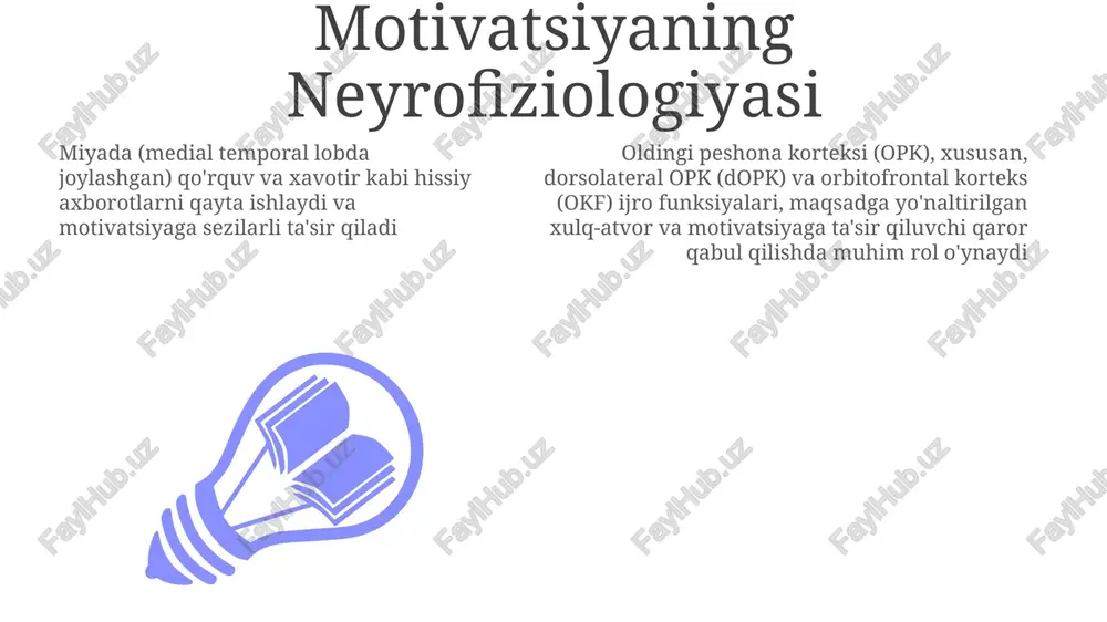 lik maqsadlarga erishish, belgilar olish) fitbit, strava kabi faoliyatni kuzatuvchi ilovalar qadamlar, masofa (km/mil), sarflangan kaloriyalar, uyqu davomiyligi (soat) va yurak urishi (daqiqada zarbalar)ni turli joylarda (sport zali, park, uy) kuzatib, shaxsiylashtirilgan boshqaruv paneli, yutuq hisobotlari va musobaqalar orqali motivatsiyani oshiradi turli muhitlarda (shahar, qishloq) monitoring tizimlari (gps trekerlar, akselerometrli qurilmalar) faoliyat ma'lumotlarini (tezlik, masofa, balandlik) aniq qayd etadi va natijalar haqidagi axborot hamda ijtimoiy taqqoslash orqali motivatsiyani oshiradi motivatsiya nazariyalari (umumiy nuqtai) maslow piramidasiga ko'ra (1943) 5 ehtiyoj mavjud: fiziologik (ovqat, suv), xavfsizlik (ximoya, barqarorlik), sevgi/mansublik (oila, do'stlar), hurmat (ishonch, yutuq), o'z-o'zini anglash (shaxsiy rivojlanish, to'liq potentsialni ro'yobga chiqarish) kutilgan natija nazariyasi (vroom, 1964) harakat, natija va mukofotlarni bog'laydi. kutilgan natija (harakat → natija), vositalar (natija → mukofot), qiymat (mukofotning qiymati). aniq maqsadlar, yaxshi tayyorgarlik (masalan, chikagodagi savdo treiningi) yuqori kutilgan natijaga olib keladi. adolatli baholash yuqori vositalarni ta'minlaydi o'z-o'zini aniqlash nazariyasi (detsi & rayan, 1985) ichki va tashqi …