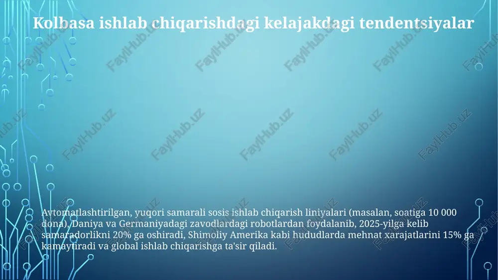 yicha ko'rsatmalar (masalan, ochilgandan keyin sovutgichda saqlang) kabi aniq ma'lumotlarni ko'rsatishni talab qiladi taxminan 1800 ta kolbasa olish uchun 3000 kg go'sht ishlatilgan. wisconsin shtatidagi 10 m² li tutunxonasida 70°c da 2-3 soat davomida eman yog'ochidan foydalanib, nazorat qilingan muhitda tutatilgan. tayyor mahsulotning o'rtacha vazni 100 g/kolbasa. saqlash va tarqatish kansas sitidagi 100 000 kv. fut maydonli omborda 10 000+ kolbasa palatasi avtomatlashtirilgan saqlash tizimi (as/rs) orqali boshqariladi. inventarni boshqarishda shartnoma kodlari kuzatiladi va 200 mil radiusdagi 300+ restoranlarga optimallashtirilgan yetkazib berish yo'llari qo'llaniladi chikagodagi 20 000 kv.ft. maydonli kolbasa ishlab chiqarish zavodi 5000 kg muzlatilgan kolbasani saqlash uchun -5°c li muzlatgichlardan foydalanadi denver va feniksdagi (mos ravishda 3 va 2 ta) 50 000 kub fut muzlatgichli 2 ta taqsimlash markazi janubi-g'arbda 250 oziq-ovqat do'koni va 100 go'sht do'konini ta'minlaydi yaroqlilik muddati va saqlash kolbasalarni saqlash usullari: sovutish (4°c yoki undan past), muzlatish (-18°c yoki undan past), yuqori bosimli qayta …