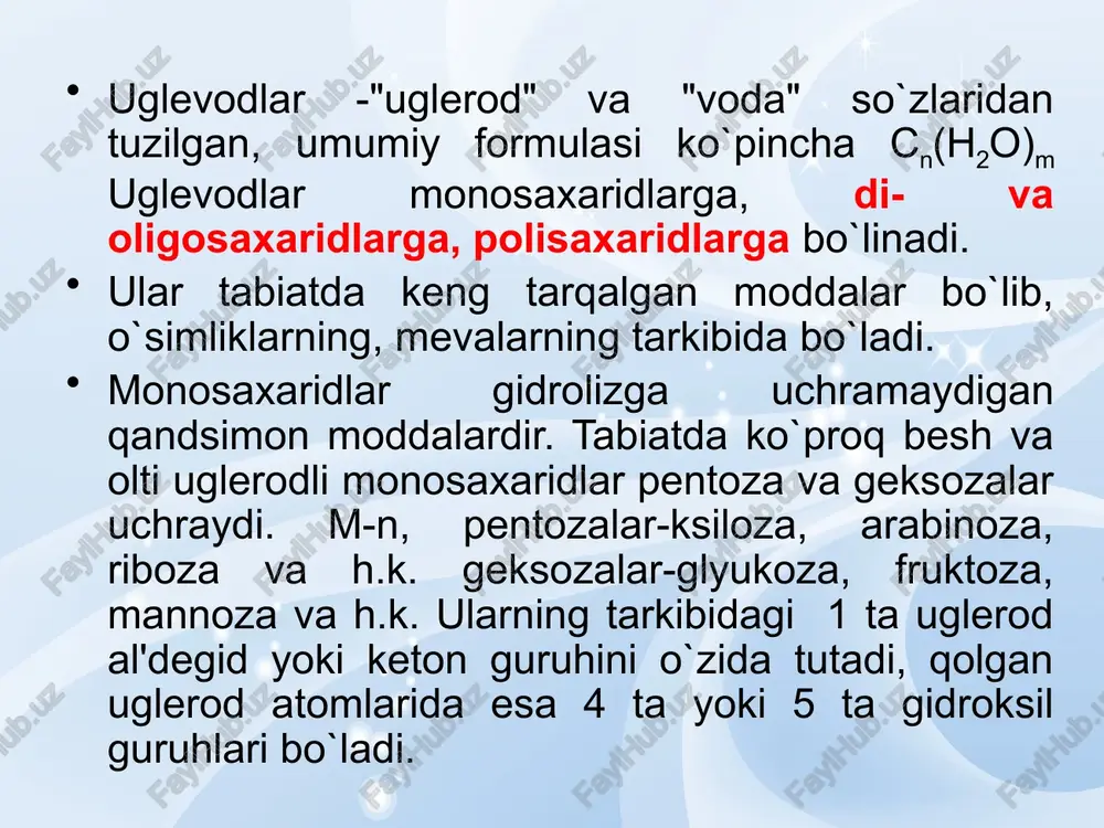 uglevodlar sinflanishi uglevodlar - Page 3