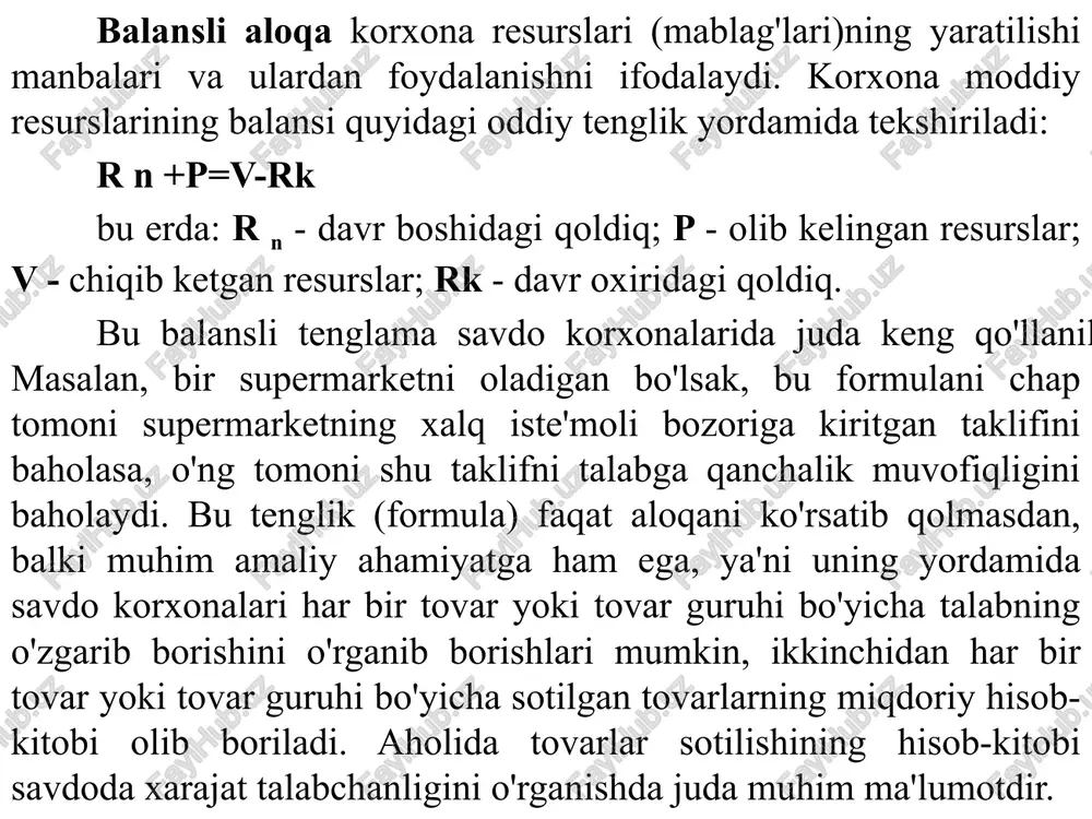 adius kvadratiga to'g'ri proportsional. funktsional bog'lanishlarni to'liq bog'lanishlar ham deb atashadi. 6 korrelyatsion (yoki noto'liq ) bog'lanishda omil belgining har bir qiymatiga natijaviy belgining aniq qiymati emas, balki har xil qiymatlari mos keladi. masalan, kompaniya menejerining ma'lumoti, uning mehnat unumdorligiga ta'sir qiladi. yoki quruvchini olaylik. uning razryadi bilan ish haqi o'rtasida bog'liqlik bor, ya'ni razryad oshib borishi bilan ish xaqi ko'payib borishi mumkin. lekin bizga ma'lumki, quruvchining razryadiga uning ish haqi to'liq bog'liq emas. ikkinchidan, bir xil razryadga ega bo'lgan quruvchilar, ishlayotgan ob'ektiga qarab turli miqdorda ish haqi oladilar. buning asosiy sababi, ish haqi hajmi faqat ish razryadiga emas, balki boshqa omillarga ham (masalan, shaxsiy qobiliyat, ish sharoiti, sog'liq darajasi, ma'lumot, korxonaning moliyaviy holati va h.k.) bog'liqligidir. 7 statistikada bog'lanishlar yo'nalishi bo'yicha: to'g'ri va teskari aloqaga bo'linadi. to'g'ri bog'lanishga quruvchining ish razryadi va ish haqi o'rtasidagi bog'lanish misol bo'lishi mumkin. ma'lumki, boshqa shartlar o'zgarmasdan qolsa, ish razryadining oshishi ish haqini …