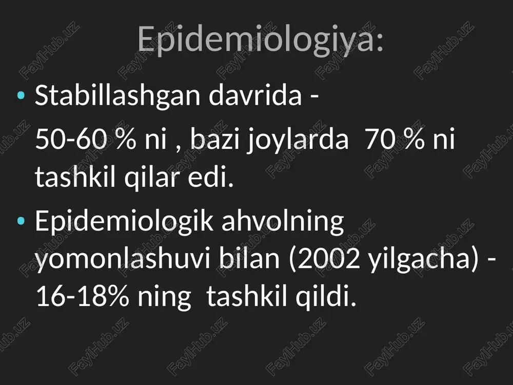 intoksikasiya belgilari; xarorat doimiy va baland bo‘ladi; balg‘amli yo‘tal; ko‘krak qafasidagi og‘riqlar; qon tuflash; qon ketish. perkussiyada: shikastlangan soxa proeksiyasida perkutor qisqa tovush; auskultasiyada: bronxial yoki qattiq nafas; kuplab xar xil kalibrdagi nam, asosan mayda pufakchali, xirillashlar. diagnostikasi: periferik qonda silga xos yallig‘lanish belgilari: o‘rtacha leykositoz; neytrofilli chapga siljish; yaqqol ifodalagan limfopeniya. echt oshgan; balg‘amda mbtni oddiy usul bilan aniqlanadi tuberkulinga sezgirlik – normergik xarakterida rentgenogrammasi katta xajmli; noto‘g‘ri shaklda; o‘rtacha intensivlikda; noaniq konturli; nogomogen soya; keng “yo‘lakcha” upkaning ildizi yallig‘langan. kazeozli pnevmoniya - klinikasi: o‘tkir kechadi; kuchli intoksikasiya bilan; xaroratning 39-40 0s gacha ko‘tarilishi; ertalab xarorat 35 0s gacha pasayishi mumkin; ko‘p yo‘talish, bazan xurujlar bilan; 100ml va undan ortiq sariq rangli balg‘am ajratilishi; perkussiyada: shikastlangan tomonda perkutor qisqa tovush; auskultasiyada: ko‘plab turli kalibrdagi jarangdor nam xirillashlar kazeozli pnevmoniya (makropreparat): rentgenogrammasi: tarqalgan nogomogen soyalar; kup mikdorda destruksiyalar; ikkinchi o‘pkada yangi disseminasiya o‘choklar va destruksiyalar; soya upkaning ildizi bilan birlashgan …