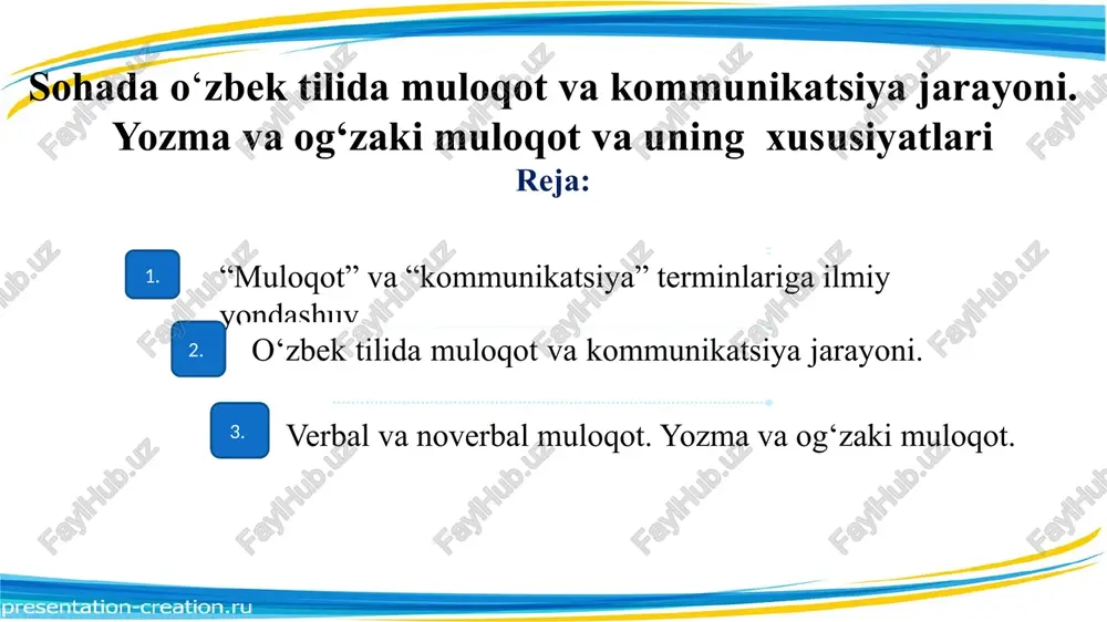 tinglovchiga ta’sir etishda tana imkoniyatlaridan unumli, maqsadli foydalanish tushunilgan. kinesika atamasi tor va keng ma’nolarda qo‘llanishda bo‘lib, asosan tana harakatlarini o‘rganuvchi fan sifatida e’tirof etiladi. kinesika ham paralingvistika kabi noverbal semiotikaning o‘rganish obyektlaridan biri sanaladi. shuningdek, bu atama tana harakatlari degan ma’noda ham adabiyotlarda qo‘llanilgan. antropolog olim m.moss kinesika tushunchasini tana texnikasi deb atab, uning yuzaga kelish qonun-qoidalarida belgi bildirmaydigan xatti-harakatlarni ham kinesika tarkibiga kiritadi. og‘zaki muloqotda verbal ma’lumotdan tashqari, vizual aloqa muhim rol o‘ynaydi. yuzma-yuz muloqotda aloqa qilish verbal aloqadan ko‘ra muhimroqdir. shu bilan birga, agar biz murakkab ma’lumotlarni uzatish haqida gapiradigan bo‘lsak, u holda vizual axborot ikkinchi darajali ahamiyatga ega boladi. vizual axborot ham turli shakllarga ega. avvalo, bu verbal muloqotni to‘ldiradigan xabardir. u hissiy komponentlar orqali muloqotni kuchaytirish uchun ishlatiladi. hozirgi vaqtda ijtimoiy ishlab chiqarishning, ijtimoiy-siyosiy faoliyatning, madaniyatning, kundalik hayotning biron bir sohasi matnlarga murojaat qilmasdan, ulardan foydalanmasdan ish tutolmaydi. agar to‘satdan, masalan, matnlarning qog‘oz va elektron …